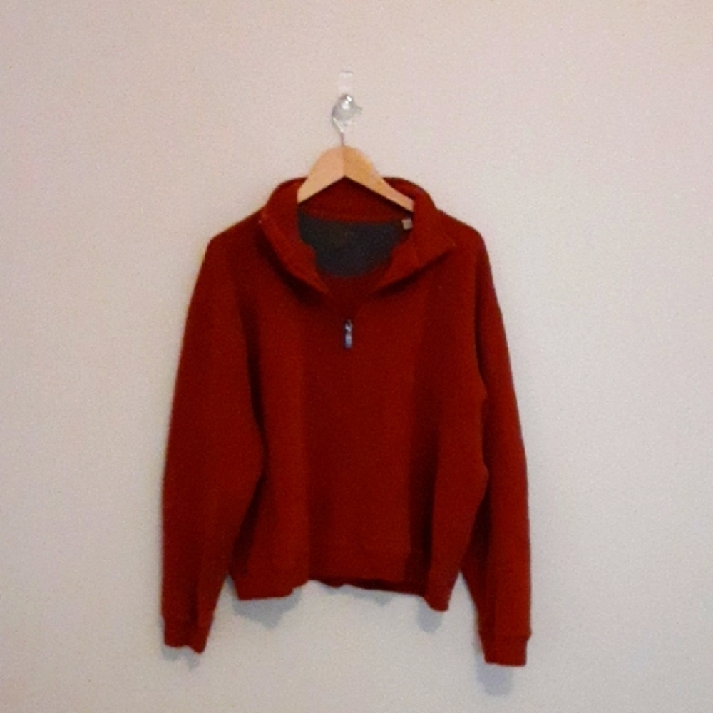 Dark Orange Quarter-Zip Pullover